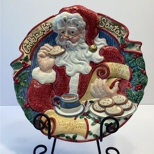 Vintage Fitz & Floyd‎ Cookies for Santa Plate 10.5" Hand painted 1994